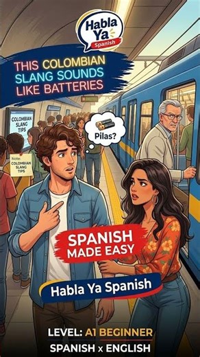 Taking the Metro: Polite Pushing | Spanish x English A1 #shorts