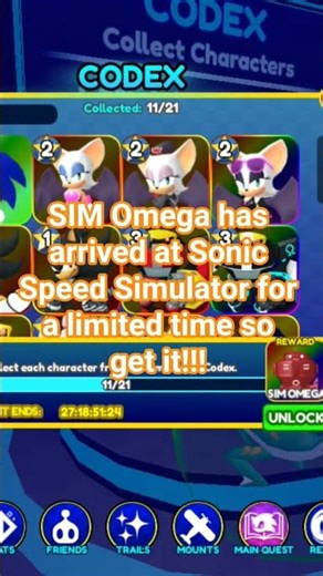 SIM Omega Has ARRIVED in Sonic Speed Simulator!! 🤖⚡ #sonic #roblox #sonicspeedsimulator #gaming