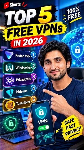 Top 5 Free VPNs You Should Try in 2026 #shorts