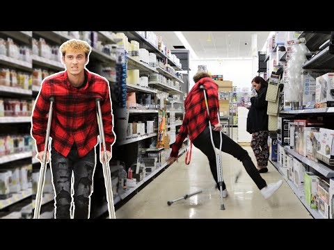 Falling With Crutches in Public Prank!