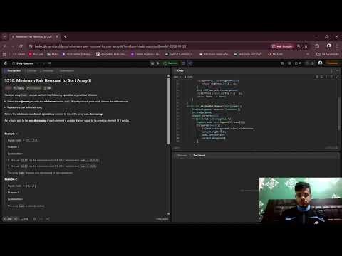 🔥 LeetCode 3510 | Minimum Pair Removal to Sort Array II (23-01-2026) | Explained Clearly