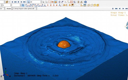 ABAQUS Tutorial_Impact of ball into the water coupled Eulerian-Lagrangian (CEL)