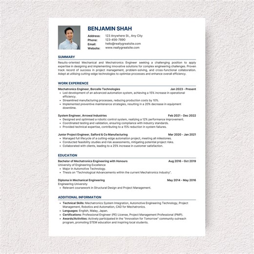 Professional Resume Template | Clean Modern CV | Canva Editable | Instant Download - Etsy
