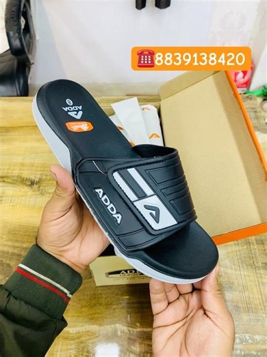 Adda Men’s Black Slides | Adda flip flop sliders | Adda 0107 | Adda footwear Thailand #addafootwear