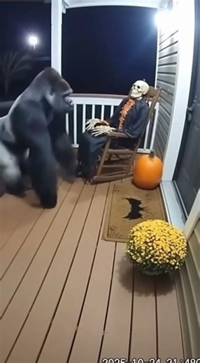 Gorilla vs. Skeleton Backyard Nightmare Caught on Camera!