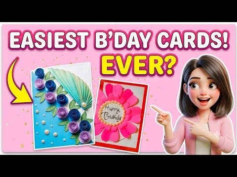 5 Easiest DIY Birthday Cards Ever!🎂 (Handmade) Part 1