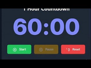1 Hour Countdown Timer for Studying, Focus, and Work