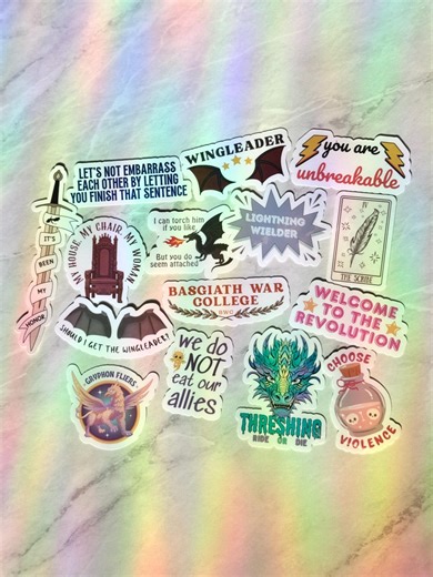 Fourth Wing/iron Flame Inspired Sticker Pack: Basgiath War College, Empyrean Series - Etsy