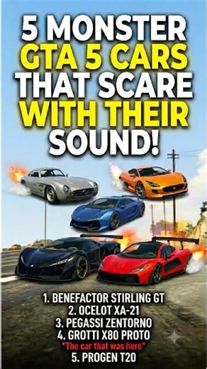 5 Monster GTA 5 Cars That Scared With Their Sound! 🔊🔥 #gta #streetdriving