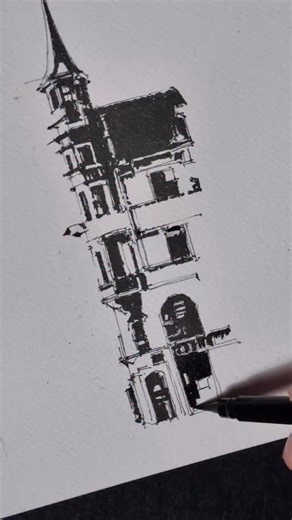 Wroclaw, Poland Ink drawing with a brush pen and dip pens | art_lachmair