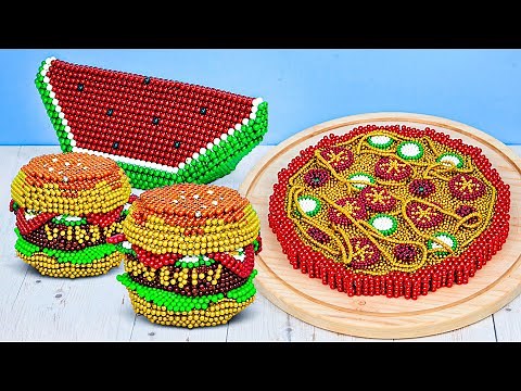 Compilation Asmr Eating : Mukbang Animation with Magnet Balls | Magnet World Stop Motion Cooking