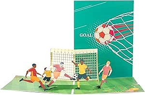 Football Handmade 3D Pop Up Card Football Pop Up Card Birthday Card Anniversary Card 3D Football Greeting Card Include Envelops and Message Card for Him Men Dad Son Boyfriend Husband Gifts (Football)