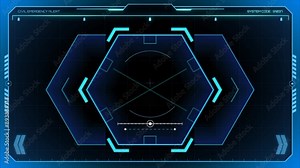 Signal transmitted Sonar radar. Glow Blue background with navigation radar. Animation on the moving navigation radar screen.