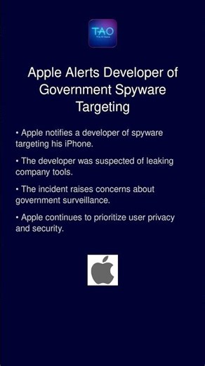 Apple Alerts Developer of Government Spyware Targeting