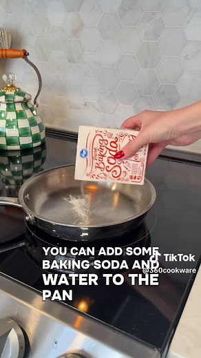 HOW TO CLEAN STAINLESS STEEL COOKWARE Here are three different methods for cleaning your stainless steel pots and pans: 1. Clean your stainless steel pan with hot water and soap 2. Deglaze the pan with boiling water 3. Use a combo of vinegar, water, and baking soda to remove stubborn spots and stains #StainlessSteel #StainlessSteelCookware #360Cookware #Cooking