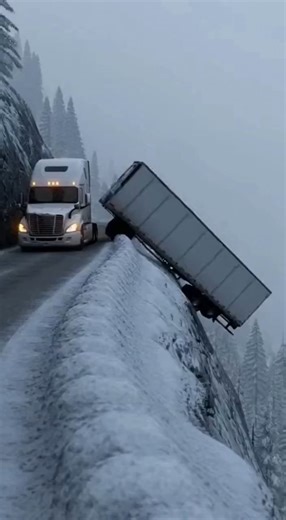Semi Loses Trailer Around Tight Mountainside Curve A dangerous crash occurred on a winding mountain highway when a semi-truck lost its trailer while navigating a tight curve along Highway 17. Witness video shows the trailer separating and sliding across the roadway before coming to rest against a guardrail, narrowly missing oncoming traffic below. Emergency crews closed the road for several hours as they worked to secure the area and remove the trailer. The driver was treated for minor injuries,