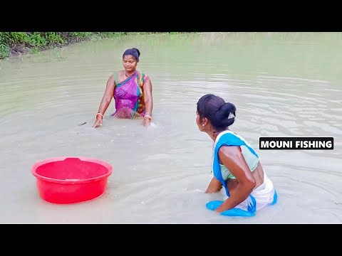 Amazing Mouni Net Fishing with Village Women and Kaal Fisher in Village Pond | Mouni Fishing