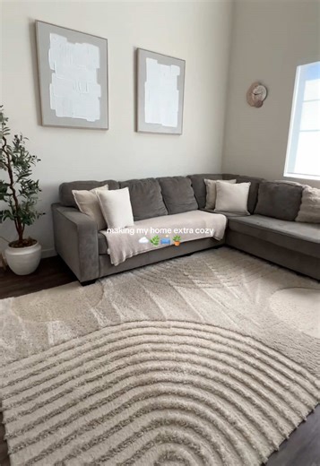 my living room is where we all gather around including the fur babies and have movie night or open pokemon cards 🤭 so we sit around and enjoy. I wanted to make sure I got a cozy and comfortable rug for that reason and I think this one is perfect for all of us including the cats and Millie 🐶 #rugs#rugsoftiktok#rugsusa#livingroom#tiktokshopcreatorpicks @RugsUSA