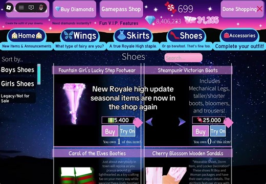 New Royale High Update: Seasonal Items & Leveling Revamp