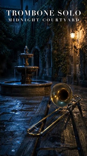 🌙🎺 Trombone Solo · Midnight Courtyard | Cool Jazz for Work & Focus #jazz #trombone #shorts