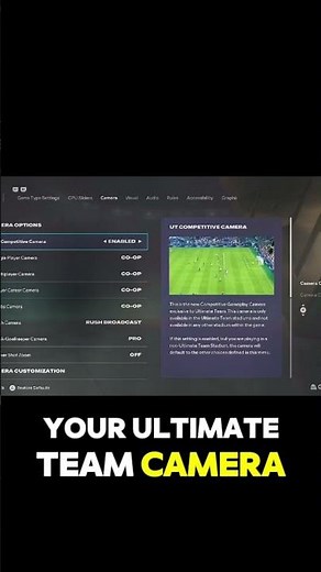 The BEST Camera Settings In FC 26 for every mode #eafc #ultimateteam #fc26 #gaming #gameplay #shorts