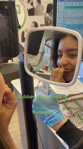 Teaching our #bestie @cadet_pina how to put on #rubberbands #braces #teeth #trumanortho #trumanorthodontics #CreatingTruSmiles #smile #foryoupage #fyp