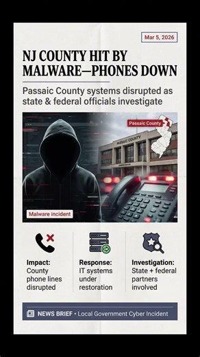 Passaic County, NJ Cyberattack #passaiccounty #newjersey #cyberattack #cybersecurity