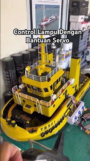 RC Tug Boat Control Lampu Dari Servo #diyrcboat #rcboatbatam