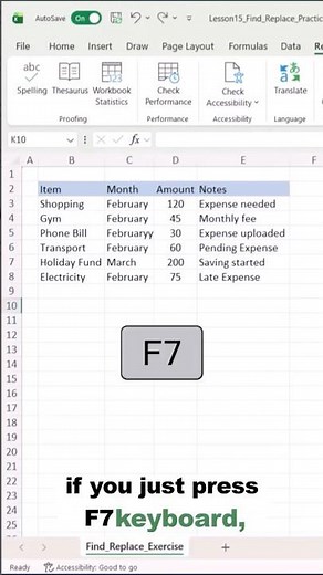 Spell Check (F7) 💚 | Excel for Beginners