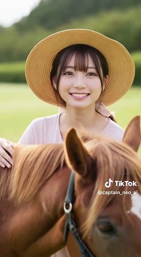 Japanese cute girl #ai#ai美女#美女#乗馬#馬