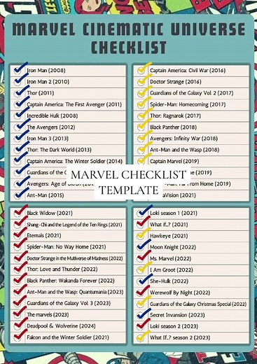 Marvel Checklist Template: Stay Updated on Marvel Releases