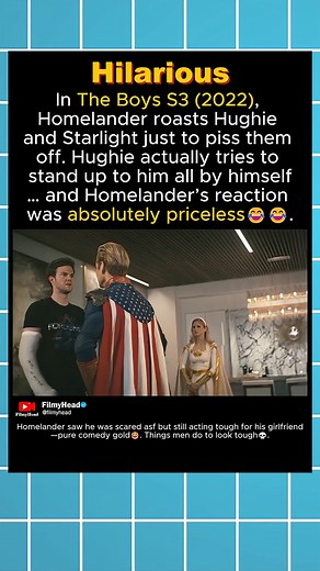In The Boys S3 (2022), Homelander saw Hughie scared and his reaction... Hello, I'm Freak Marvelist and I #marvel #marvelcomics #avengers #spiderman #mcu #comics and SpiderMan. #marvelstudios #ironman #thor #captainamerica #doctorstrangeedit | Filmy Head