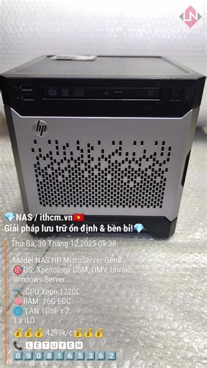 Thiết bị lưu trữ mạng Nas HP Microserver Gen8 chạy Os Synology bền, đẹp chi phí hợp lý#nas #xpenology #xpen #syno #synology