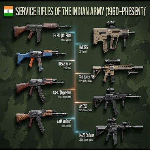 Service Rifles of the Indian Army (1960–Present) 🇮🇳 | From FN FAL to AK-203