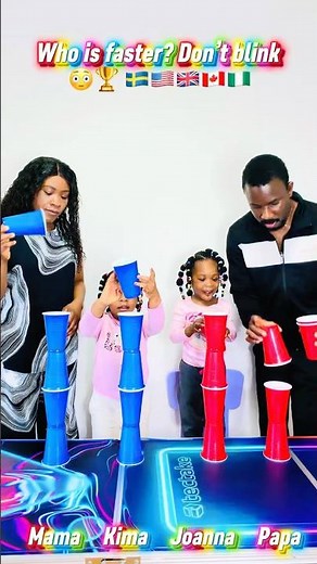 Family Cup Stacking Challenge | Parents vs Kids Who Wins?