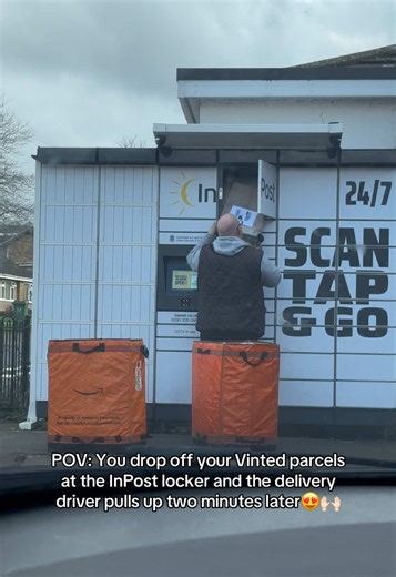 When you drop off your Vinted parcels at the InPost locker and the delivery driver pulls up two minutes later 😍 #vinted #vintedtips #inpost #reseller #reselling