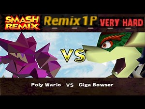 Smash Remix - Classic Mode Remix 1P Gameplay with Polygon Wario (VERY HARD)