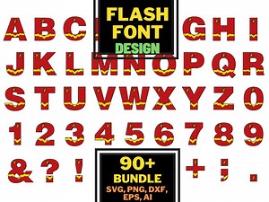 The Flash Fonts SVG Bundle/flash Alphabet Svg Png ,/DIY Invitation/ Letters, Numbers, Design - Etsy