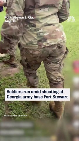 Soldiers run amid Fort Stewart shooting
