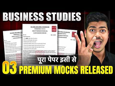 3 Premium mock Test Released | 100% Paper Covered | Class 12 Business studies Board exam 2026
