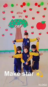 Young children create star shapes during apple day celebrations 🎉🍎👧🏼🎊. These activities foster their creativity. | Swat standard school & college odigram, swat.