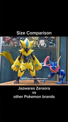 Size Comparison Jazwares Zeraora vs Blokees, Bandai Pokemon Scale World, Takara Tomy, Funism