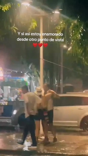 Romantic Night Under the Streetlight