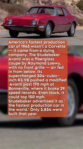 Studebaker Avanti — America's Fastest Production Car Wasn't a Corvette #shorts #automobile #cars
