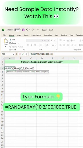 Create Sample Data in Excel in 1 Second