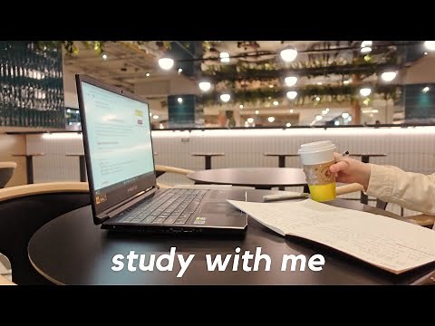 STUDY WITH ME AT A CAFE | 1-hour real-time study, coffee shop ambiance asmr [with background noise]