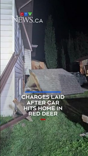 Charges laid after car hits home in Red Deer