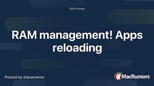 RAM management! Apps reloading