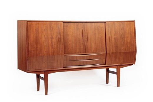 Mid-century Danish Modern Teak High Sideboard or Bar Cabinet 1960s - Etsy