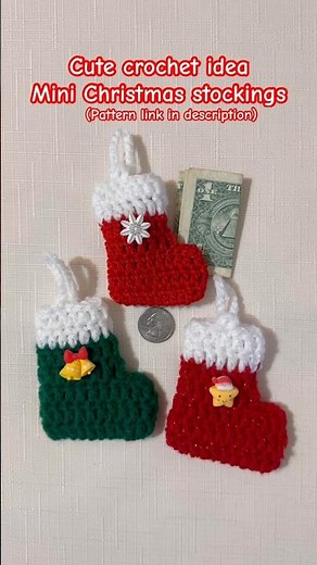 Mini Crochet Christmas stockings #crochet #christmascrochet